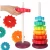 Tęczowa Wieża Rainbow Tower 40 cm – Edukacyjna Piramida Sensoryczna Montessori