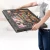 Drewniany Stolik do Puzzli 2w1 z Matą Filcową i 6 Szufladami Organizera 77x54 cm