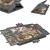 Drewniany Stolik do Puzzli 2w1 z Matą Filcową i 6 Szufladami Organizera 77x54 cm