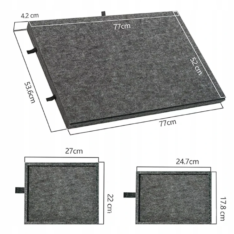 Drewniany Stolik do Puzzli 2w1 z Matą Filcową i 6 Szufladami Organizera 77x54 cm