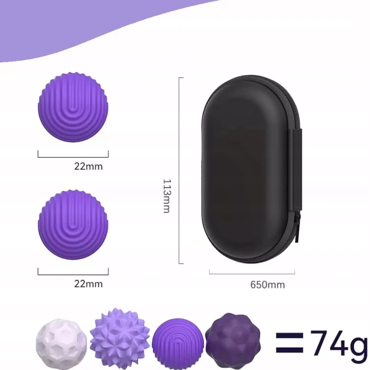 Magnetyczne Kulki Sensoryczne – 8-częściowy Zestaw Antystresowy w Etui - fiolet