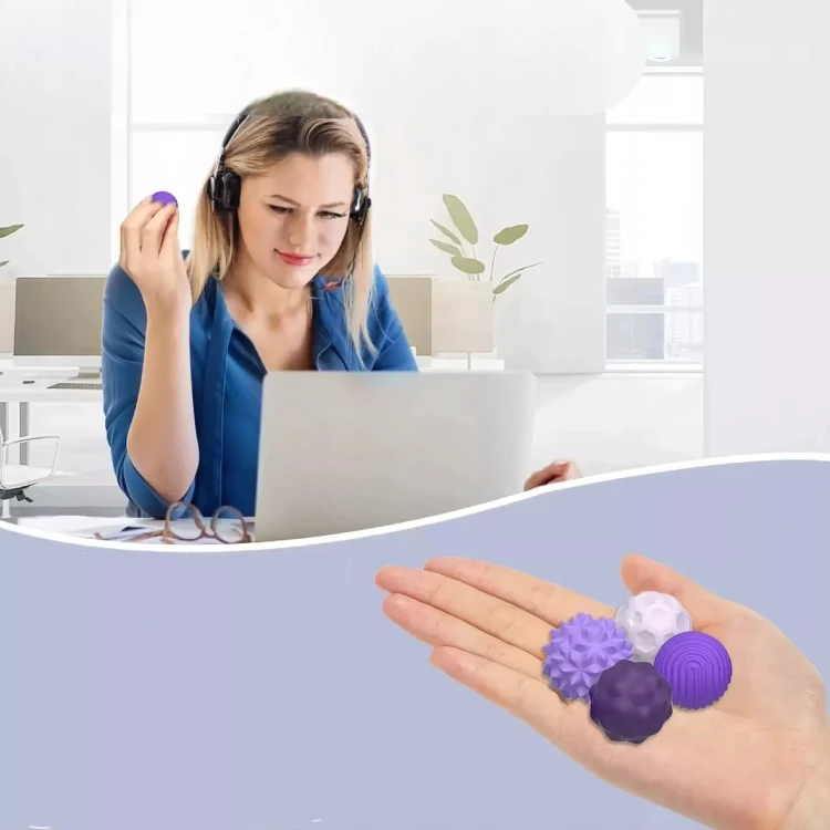 Magnetyczne Kulki Sensoryczne – 8-częściowy Zestaw Antystresowy w Etui - fiolet