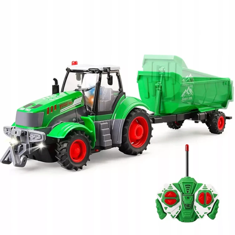 Zdalnie Sterowany Traktor z Przyczepą 9877-14 – Twoja Własna Farma