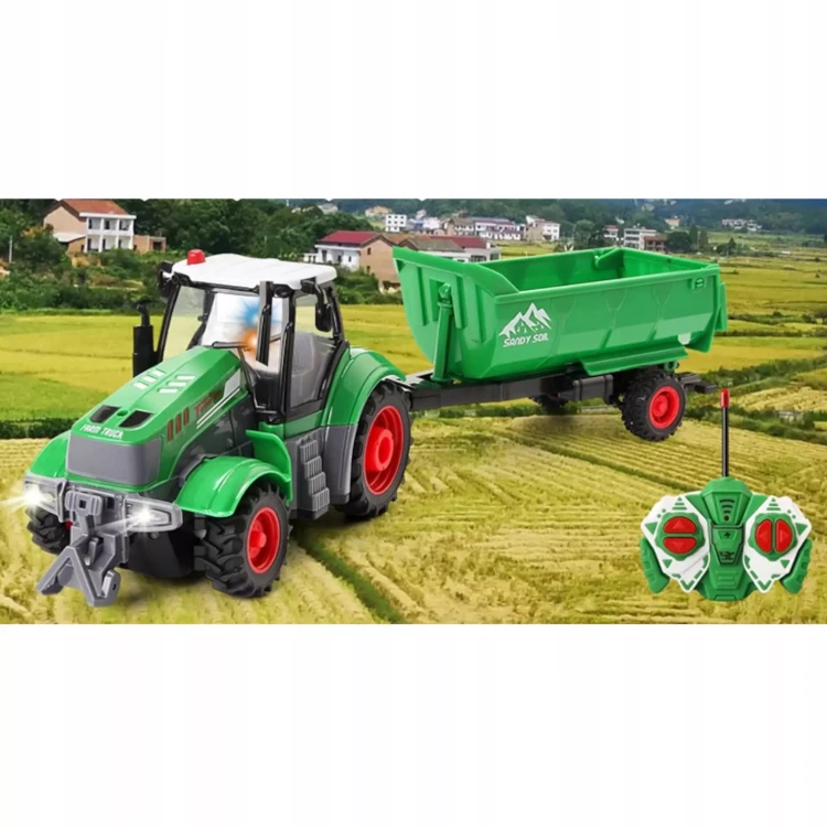 Zdalnie Sterowany Traktor z Przyczepą 9877-14 – Twoja Własna Farma