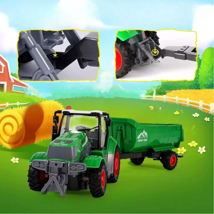 Zdalnie Sterowany Traktor z Przyczepą 9877-14 – Twoja Własna Farma