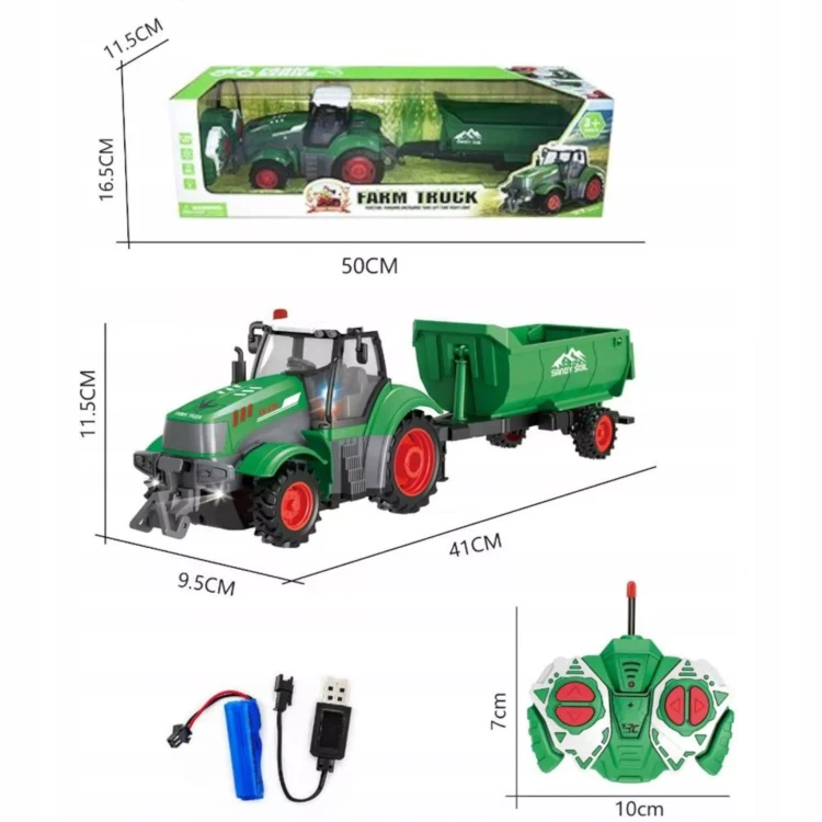 Zdalnie Sterowany Traktor z Przyczepą 9877-14 – Twoja Własna Farma
