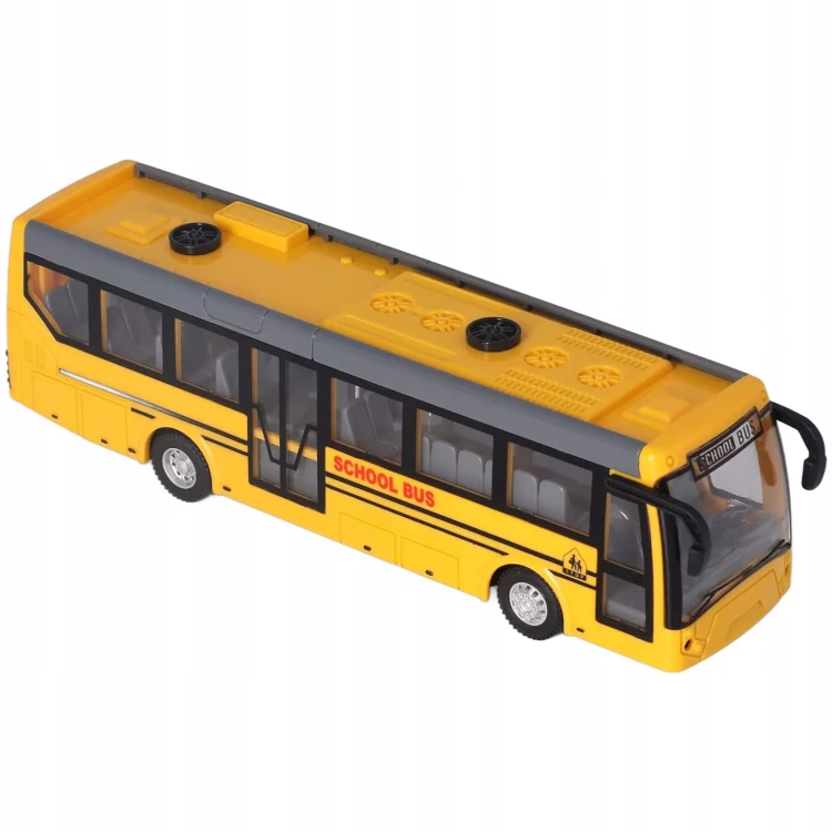 Szkolny Autobus Zdalnie Sterowany (Skala 1:32) – Żółty Bus z Pilotem i Światłami LED