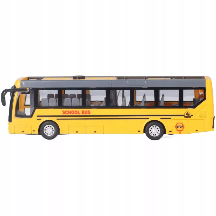 Szkolny Autobus Zdalnie Sterowany (Skala 1:32) – Żółty Bus z Pilotem i Światłami LED