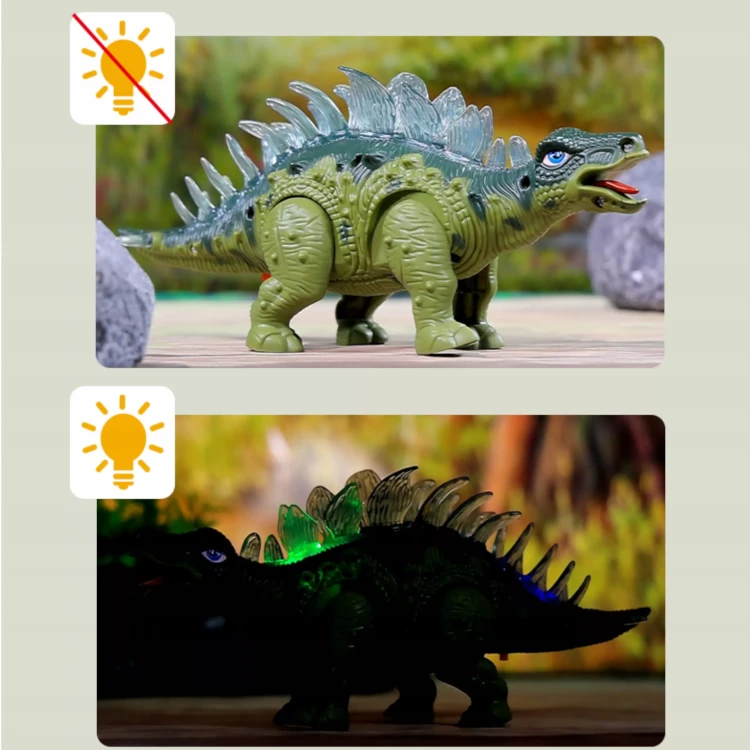 Interaktywna Zabawka Dinozaur Stegozaur – Chodzący z Dźwiękiem i Światłami LED