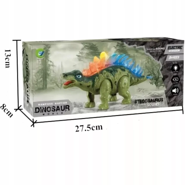 Interaktywna Zabawka Dinozaur Stegozaur – Chodzący z Dźwiękiem i Światłami LED