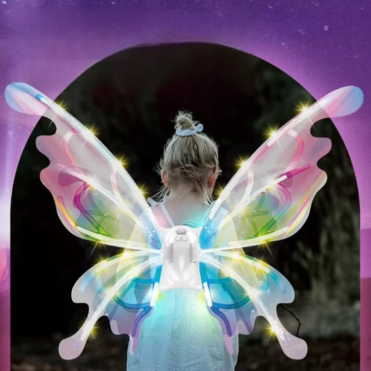 Bajecznie Kolorowe Świecące Skrzydła Motyla LED – Interaktywny Kostium Magicznej Wróżki