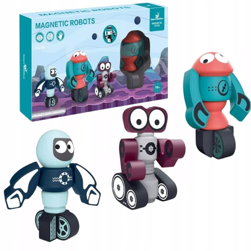 Magnetyczne Klocki Kosmiczne Roboty DIY – Kreatywny Zestaw Konstrukcyjny (21 Elementów)