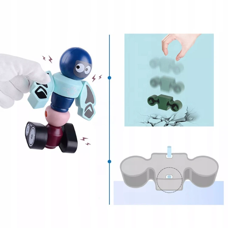 Magnetyczne Klocki Kosmiczne Roboty DIY – Kreatywny Zestaw Konstrukcyjny (21 Elementów)