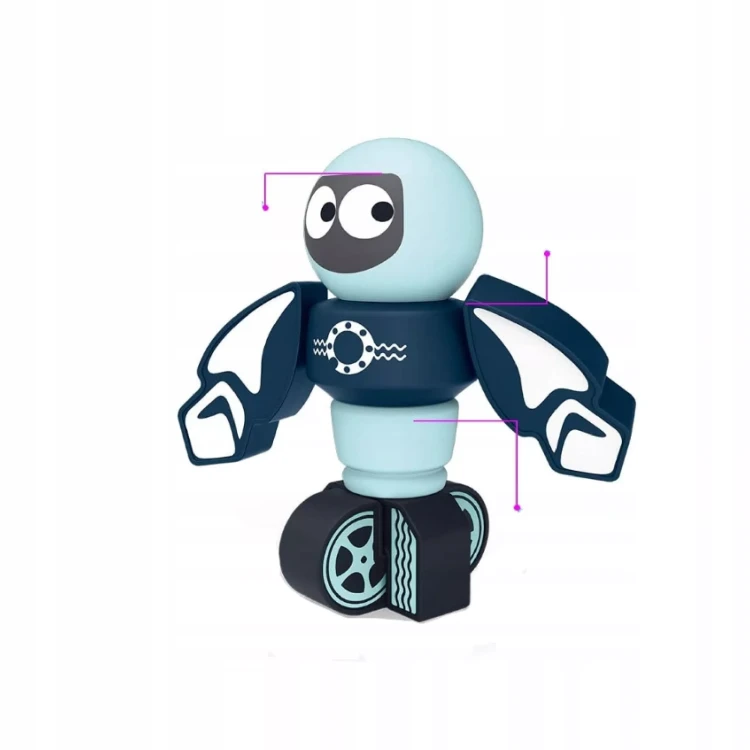 Magnetyczne Klocki Kosmiczne Roboty DIY – Kreatywny Zestaw Konstrukcyjny (21 Elementów)