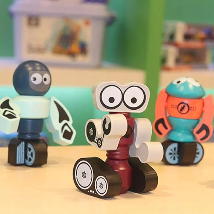 Magnetyczne Klocki Kosmiczne Roboty DIY – Kreatywny Zestaw Konstrukcyjny (21 Elementów)