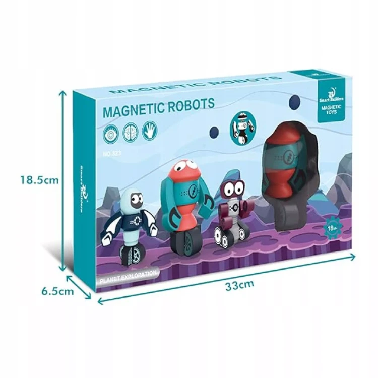 Magnetyczne Klocki Kosmiczne Roboty DIY – Kreatywny Zestaw Konstrukcyjny (21 Elementów)
