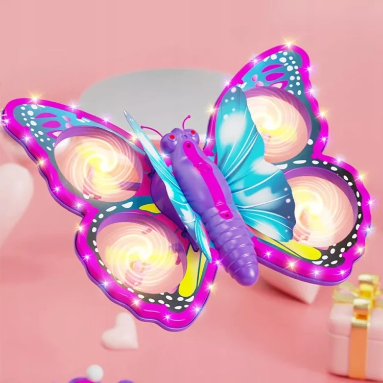 Zdalnie sterowany fioletowy motyl RC latający pilot różdżka mini dron