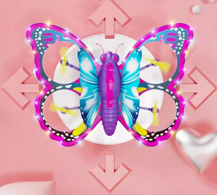Zdalnie sterowany fioletowy motyl RC latający pilot różdżka mini dron