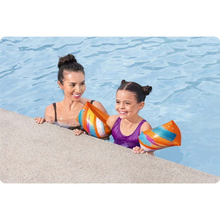 Dmuchane Rękawki do Pływania Bestway ToughLite™ L/XL – Pomarańczowe Motylki (30 x 15 cm)