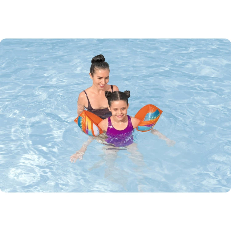 Dmuchane Rękawki do Pływania Bestway ToughLite™ L/XL – Pomarańczowe Motylki (30 x 15 cm)