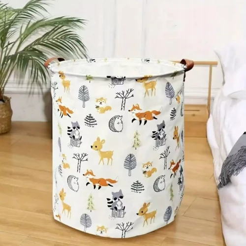 Pojemny Kosz na Zabawki i Pranie – Bawełniany Organizer z Uchwytami 40x50 cm