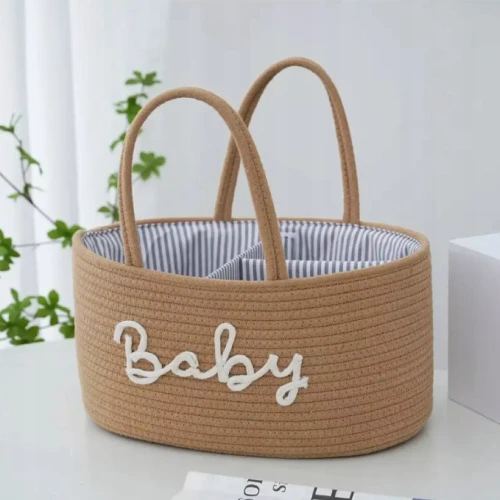 Stylowy Organizer na Pieluszki i Torba dla Mamy – Elegancja, Pojemność i Porządek w Jednym- brązowa