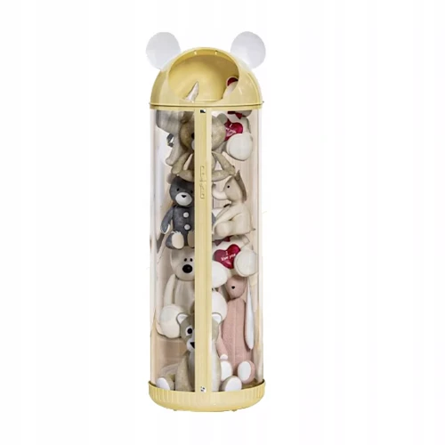 Pionowy Organizer Tubowy na Pluszaki i Maskotki – Różowy Cylinder (112 cm) - żółty