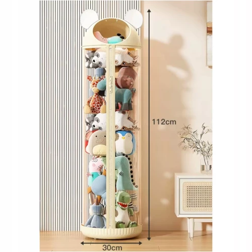 Pionowy Organizer Tubowy na Pluszaki i Maskotki – Różowy Cylinder (112 cm) - żółty