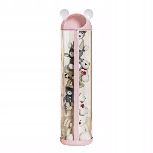 Pionowy Organizer Tubowy na Pluszaki i Maskotki – Różowy Cylinder (112 cm) - różowy