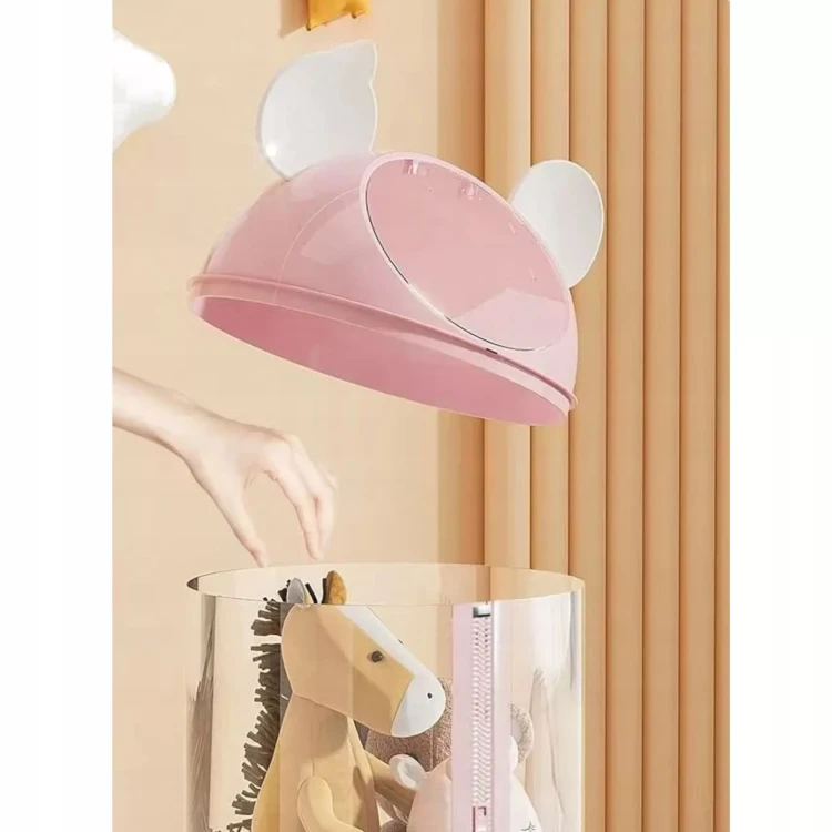 Pionowy Organizer Tubowy na Pluszaki i Maskotki – Różowy Cylinder (112 cm) - różowy