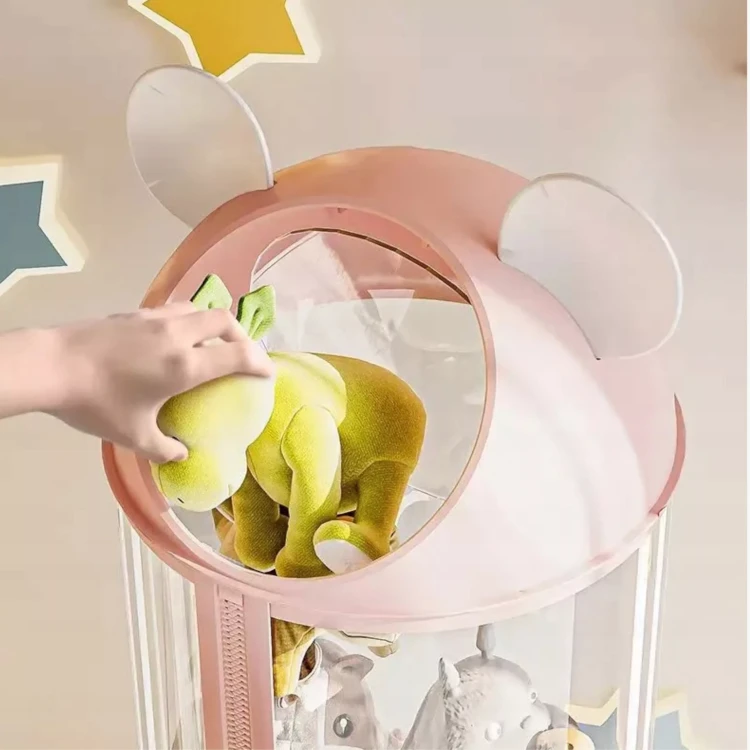 Pionowy Organizer Tubowy na Pluszaki i Maskotki – Różowy Cylinder (112 cm) - różowy
