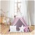 Indiański Namiot Tipi dla Dzieci Nukido – Bawełniany Wigwam z Matą i Akcesoriami 120 x 120 x 165 cm - różowy w gwiazdki