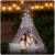 Indiański Namiot Tipi dla Dzieci Nukido – Bawełniany Wigwam z Matą i Akcesoriami 120 x 120 x 165 cm - różowy w gwiazdki
