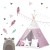 Indiański Namiot Tipi dla Dzieci Nukido – Bawełniany Wigwam z Matą i Akcesoriami 120 x 120 x 165 cm - różowy w gwiazdki