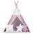 Indiański Namiot Tipi dla Dzieci Nukido – Bawełniany Wigwam z Matą i Akcesoriami 120 x 120 x 165 cm - różowy w gwiazdki