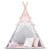 Indiański Namiot Tipi dla Dzieci Nukido – Bawełniany Wigwam z Matą i Akcesoriami 120 x 120 x 165 cm - różowy