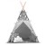 Indiański Namiot Tipi dla Dzieci Nukido – Bawełniany Wigwam z Matą i Akcesoriami 120 x 120 x 165 cm - szary w gwiazdki