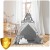 Indiański Namiot Tipi dla Dzieci Nukido – Bawełniany Wigwam z Matą i Akcesoriami 120 x 120 x 165 cm - szary w gwiazdki