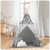 Indiański Namiot Tipi dla Dzieci Nukido – Bawełniany Wigwam z Matą i Akcesoriami 120 x 120 x 165 cm - szary w gwiazdki