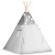 Indiański Namiot Tipi dla Dzieci Nukido – Bawełniany Wigwam z Matą i Akcesoriami 120 x 120 x 165 cm - szary w gwiazdki