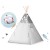 Indiański Namiot Tipi dla Dzieci Nukido – Bawełniany Wigwam z Matą i Akcesoriami 120 x 120 x 165 cm - szary w gwiazdki