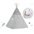 Indiański Namiot Tipi dla Dzieci – Bawełniany Wigwam z Matą i Akcesoriami 120 x 120 x 165 cm - szary