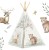 Indiański Namiot Tipi dla Dzieci Nukido – Designerski Wigwam ze Stabilizatorem 114 × 114 × 165 cm - beżowy