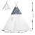 Indiański Namiot Tipi dla Dzieci – Bawełniany Wigwam z Matą i Zestawem 3 Poduszek 120 x 120 x 165 cm - granatowy
