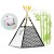 Indiański Namiot Tipi dla Dzieci – Bawełniany Wigwam z Matą i Akcesoriami 120 x 120 x 160 cm biało czarny z pandą