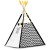 Indiański Namiot Tipi dla Dzieci – Bawełniany Wigwam z Matą i Akcesoriami 120 x 120 x 160 cm biało czarny z pandą