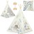 Indiański Namiot Tipi dla Dzieci Nukido – Designerski Wigwam ze Wszytą Podłogą i Poduszką z Dinozaurem 114 × 114 × 165 cm - dinozaury