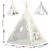 Indiański Namiot Tipi dla Dzieci Nukido – Designerski Wigwam ze Wszytą Podłogą i Poduszką z Dinozaurem 114 × 114 × 165 cm - dinozaury