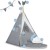 Indiański Namiot Tipi dla Dzieci Nukido – Forteca Małego Marzyciela z 2-Częściową Matą i Akcesoriami 116 x 116 x 165 cm - szary