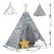 Indiański Namiot Tipi dla Dzieci Nukido – Bawełniany Wigwam z Wszytą Podłogą i Akcesoriami 120 x 120 x 165 cm- szary w gwiazdki